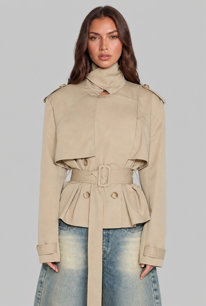 Anna Cropped Trench Jacket