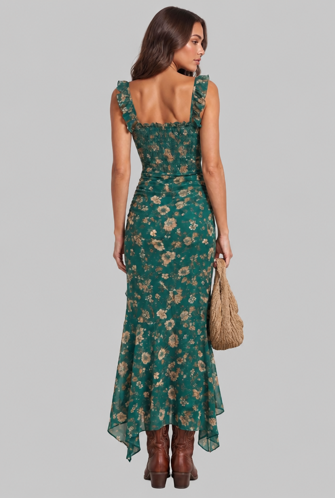 Floral Boho Retro Maxi Dress