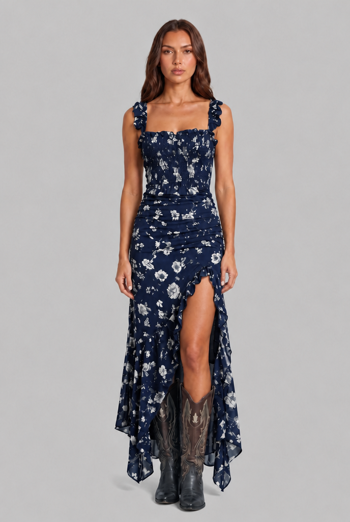 Floral Boho Retro Maxi Dress