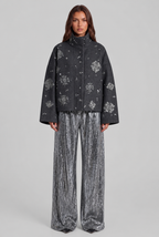 Cropped Jacket with Sequin Detail