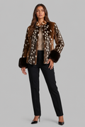Bambi Faux Fur Jacket with Contrast Cuffs