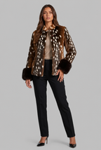 Bambi Faux Fur Jacket with Contrast Cuffs