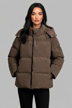 Puffer Jacket with Snap Hood