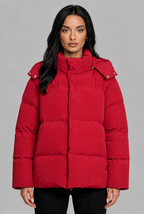 Puffer Jacket with Snap Hood