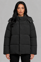 Puffer Jacket with Snap Hood