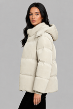 Puffer Jacket with Snap Hood