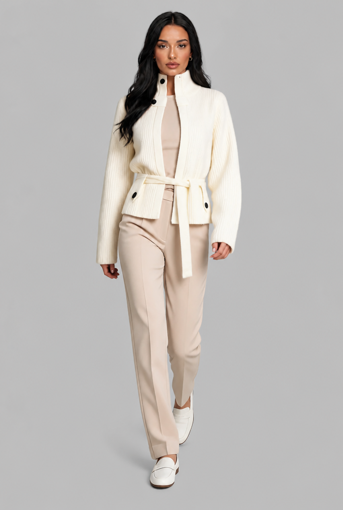 Belted Chunky Knit Cardigan