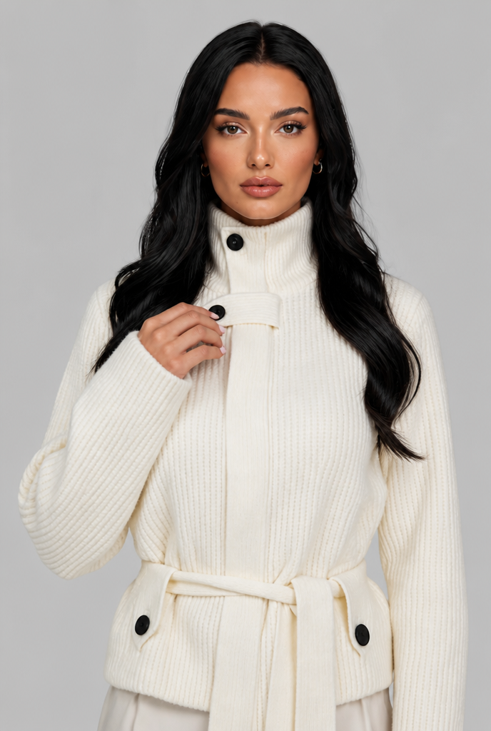 Belted Chunky Knit Cardigan