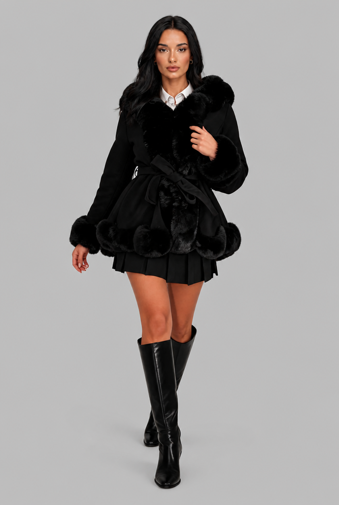 Coat with Fur Hood