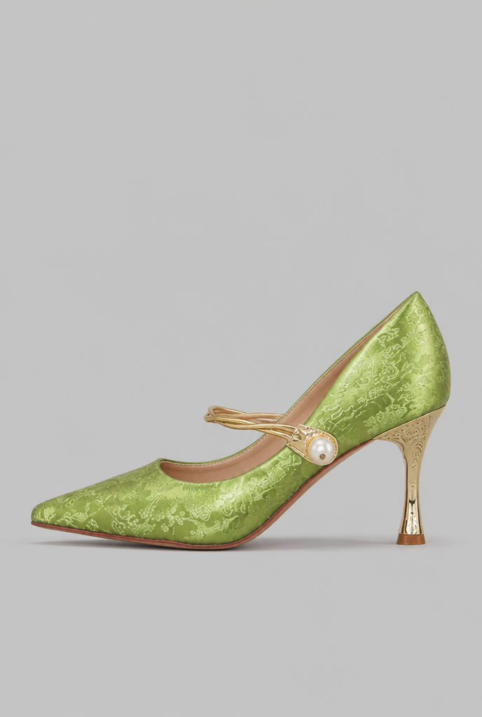 Pearl Detail Mary Jane Heels