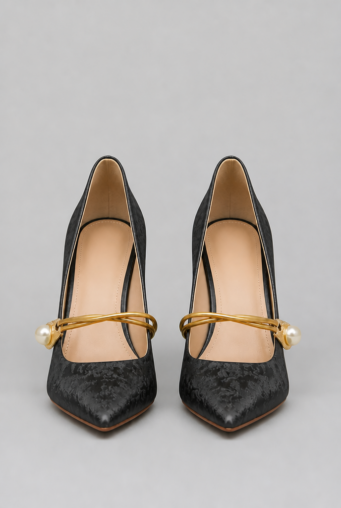 Pearl Detail Mary Jane Heels