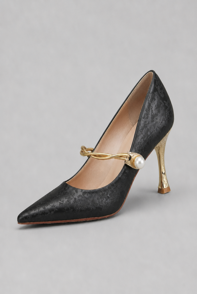 Pearl Detail Mary Jane Heels