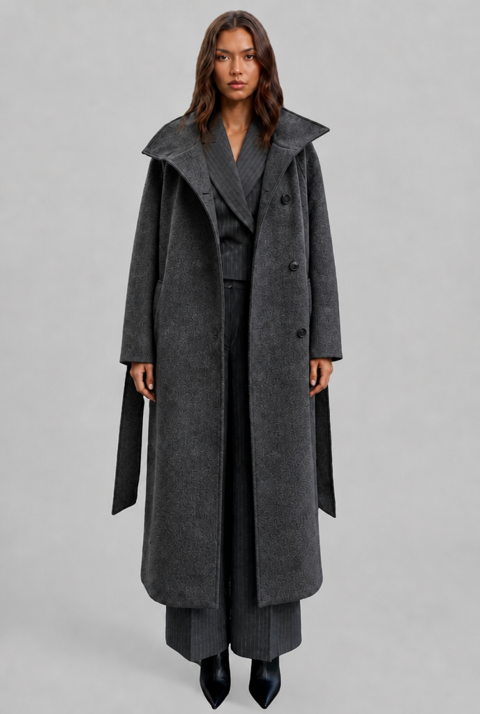 Belted Longline Wool Coat
