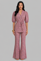 Wrap Top & Flared Trousers Co-Ord Set