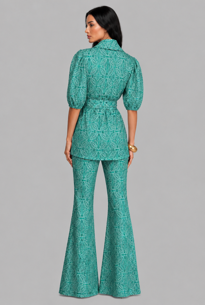 Wrap Top & Flared Trousers Co-Ord Set