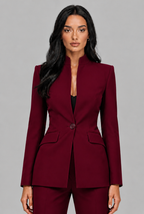 Tailored Blazer & Flared Trousers Suit Set