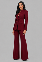Tailored Blazer & Flared Trousers Suit Set