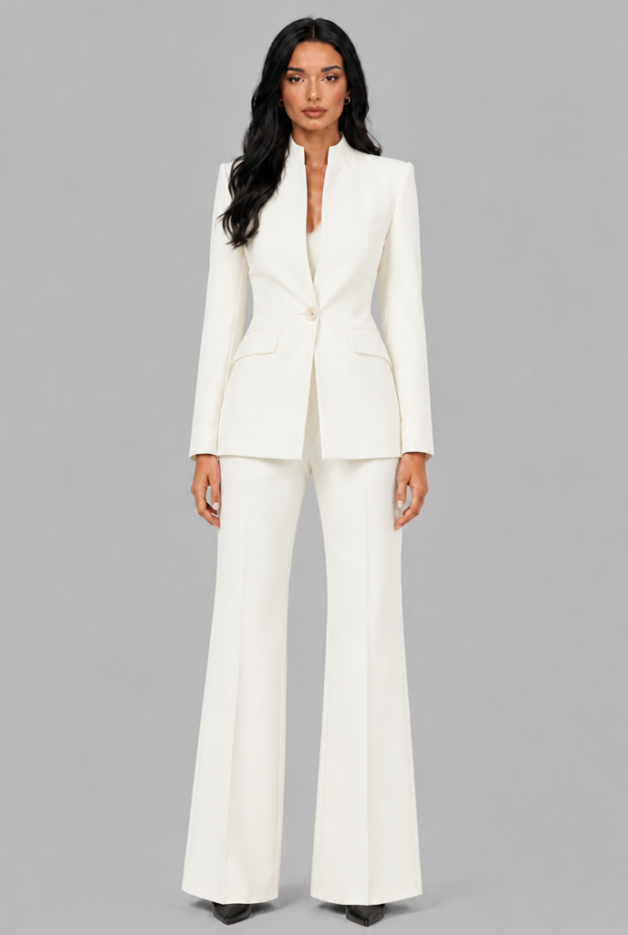 Tailored Blazer & Flared Trousers Suit Set
