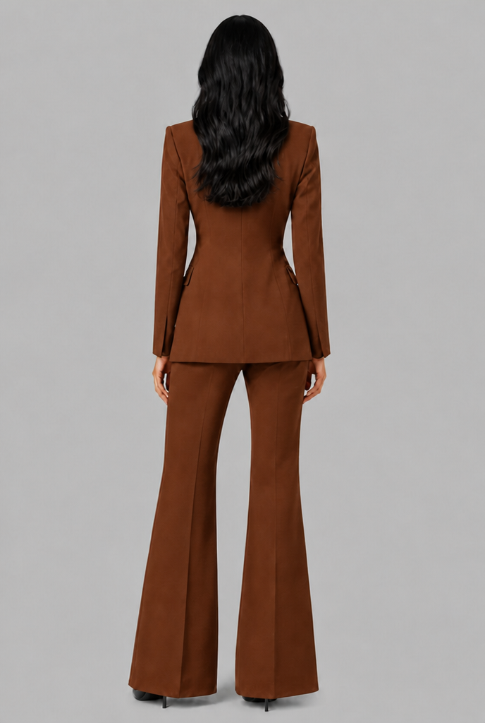 Tailored Blazer & Flared Trousers Suit Set