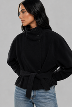 Belted Faux Suede Jacket