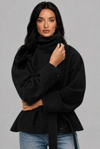 Belted Faux Suede Jacket