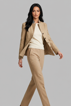 Pinstripe Blazer with Contrast Collar