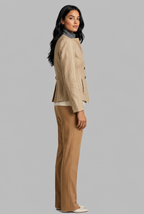 Pinstripe Blazer with Contrast Collar