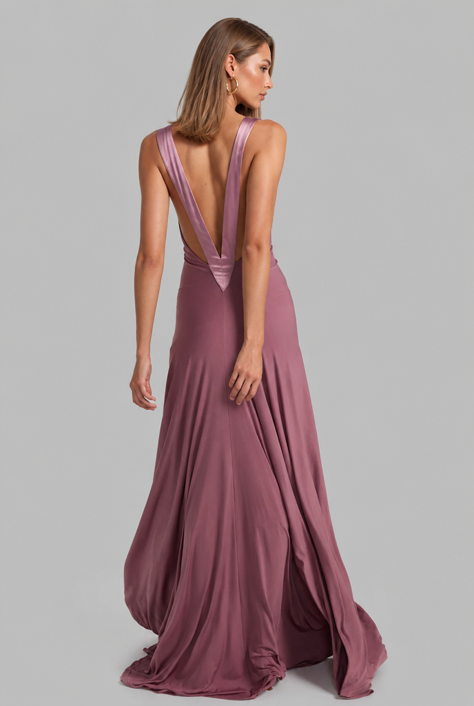 Party Maxi Dress with Satin Straps