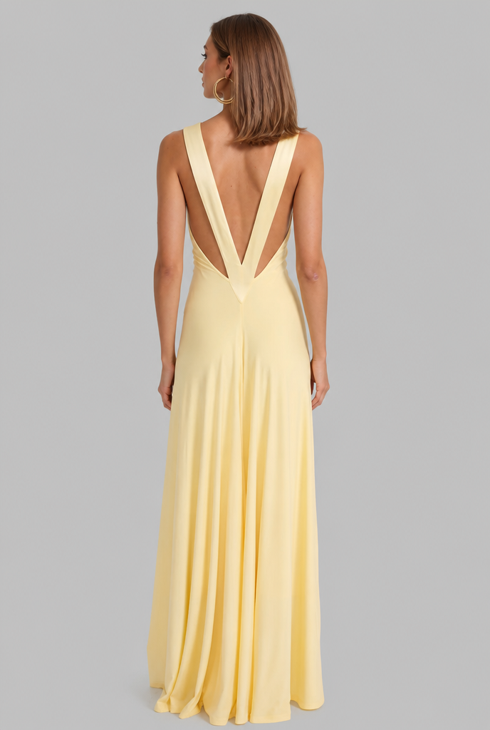 Party Maxi Dress with Satin Straps