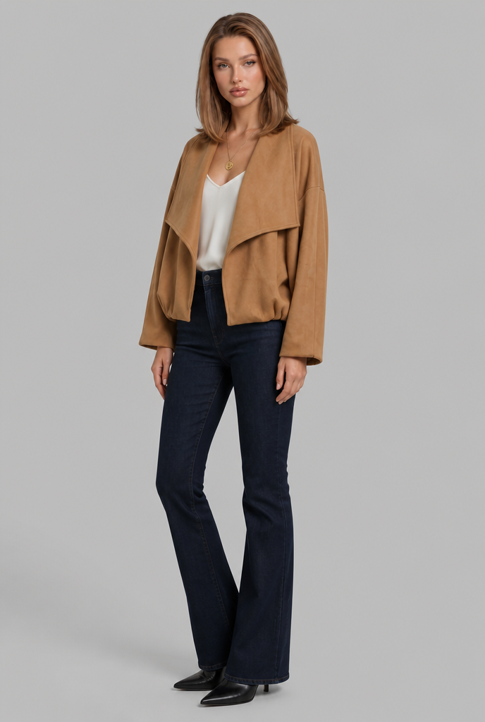 Oversized Waterfall Suede Jacket