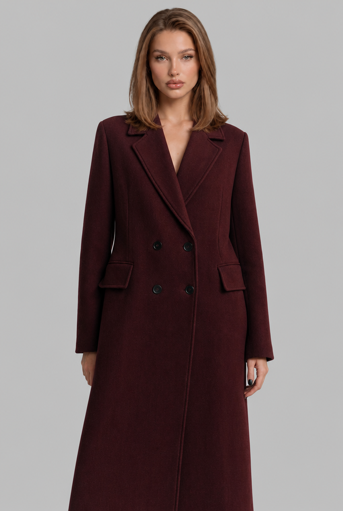 Double Breasted Long Wool Coat