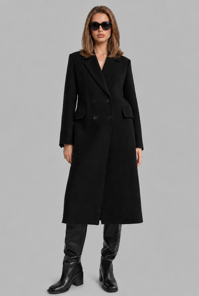 Double Breasted Long Wool Coat