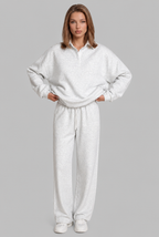 Oversized Henley & Wide Leg Jogger Lounge Set