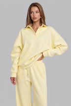 Oversized Henley & Wide Leg Jogger Lounge Set
