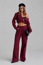 Cropped Hoodie & Wide Leg Jogger Lounge Set