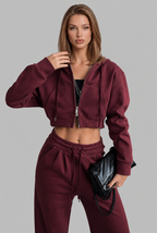 Cropped Hoodie & Wide Leg Jogger Lounge Set