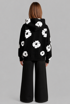 Oversized Floral Print Pullover Hoodie