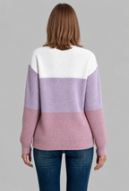 Colour Block Jumper with Wide Boat Neckline
