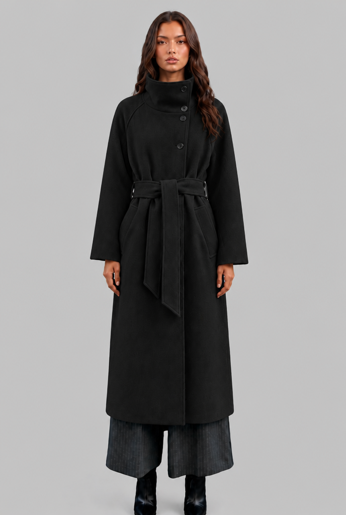 Belted Longline Wool Coat