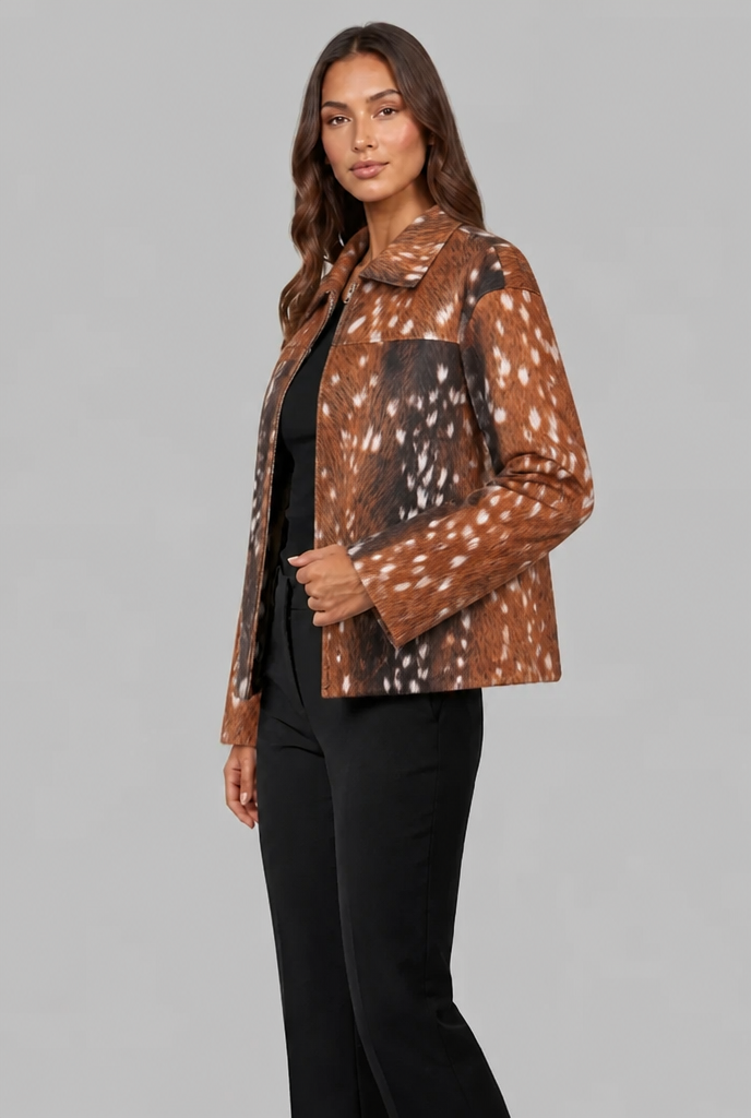 Bambi Faux Fur Jacket with Zipper