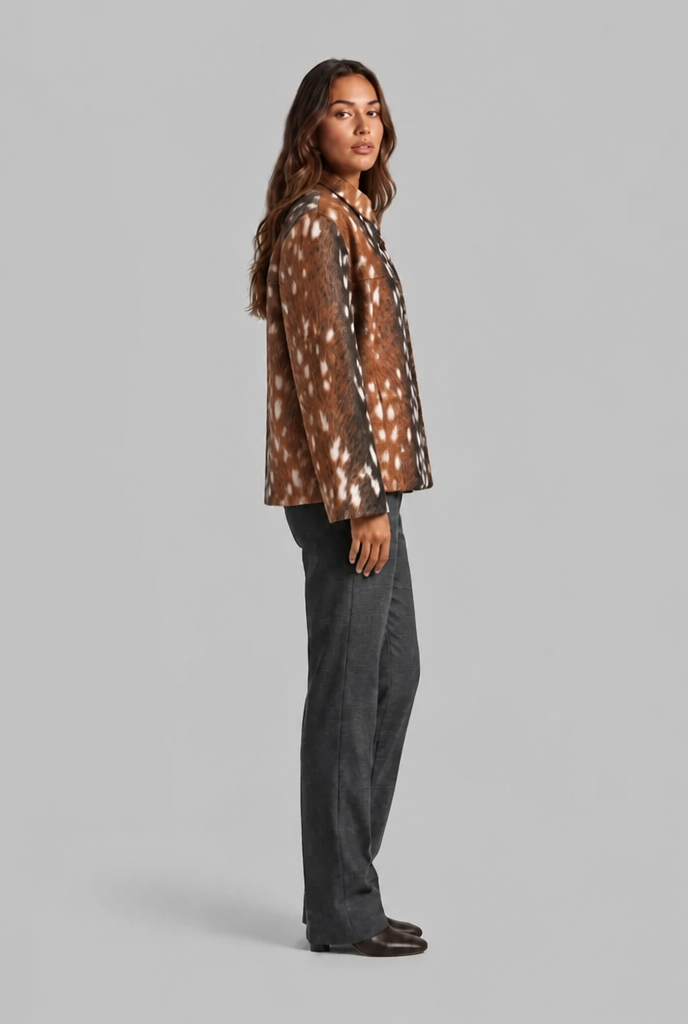 Bambi Faux Fur Jacket with Zipper