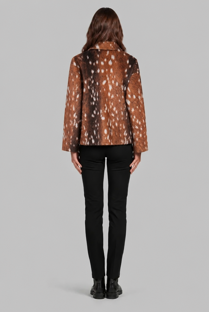 Bambi Faux Fur Jacket with Zipper