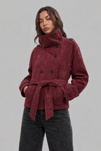 Suede Trench Jacket with Belt