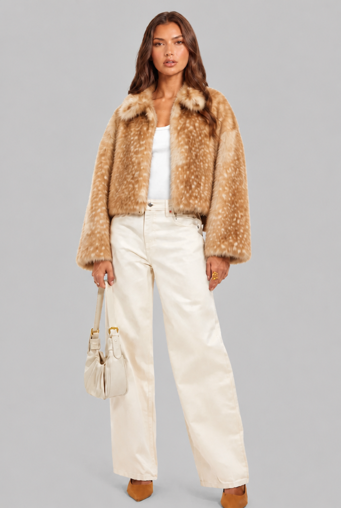 Bambi Cropped Faux Fur Jacket