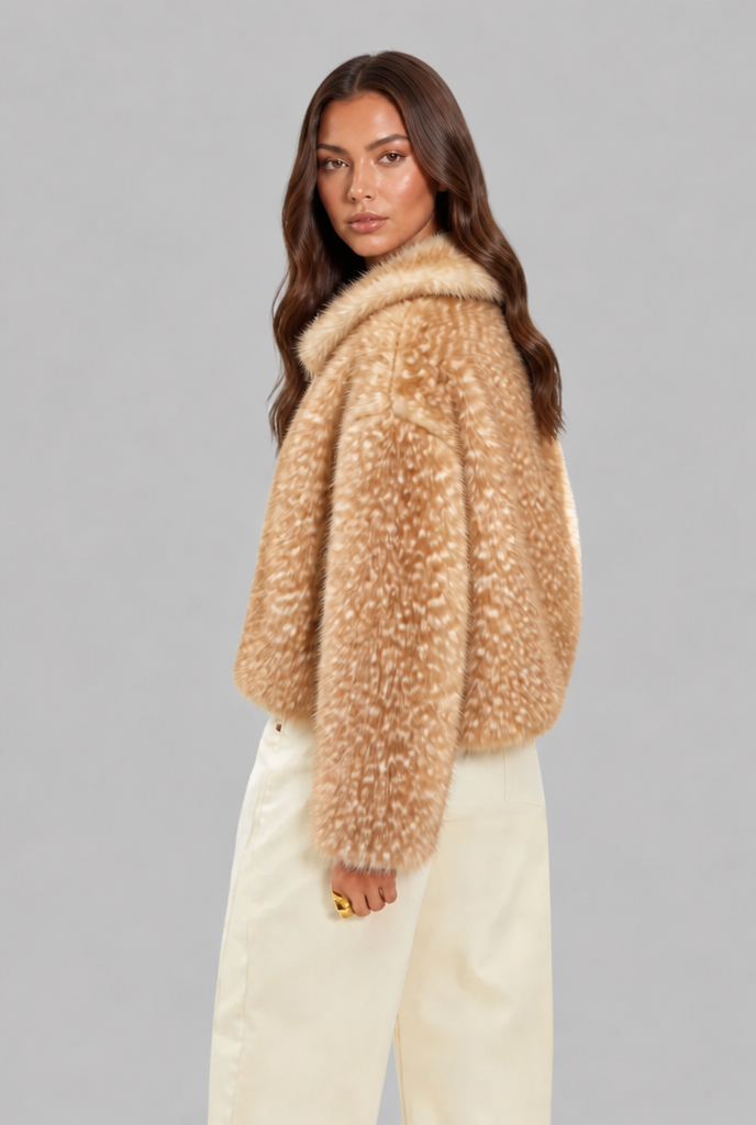 Bambi Cropped Faux Fur Jacket