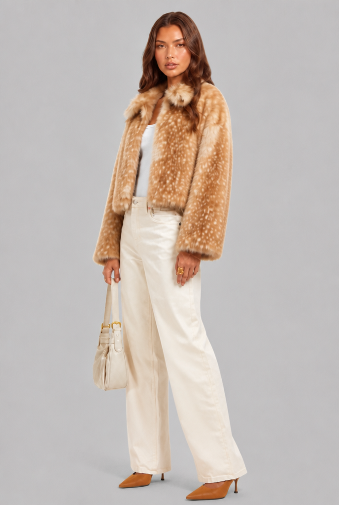Bambi Cropped Faux Fur Jacket