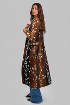 Bambi Longline Faux Fur Coat with Buttons