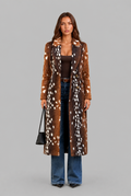 Bambi Longline Faux Fur Coat with Buttons