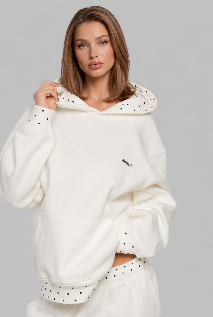 Polka Dot Detail Hoodie