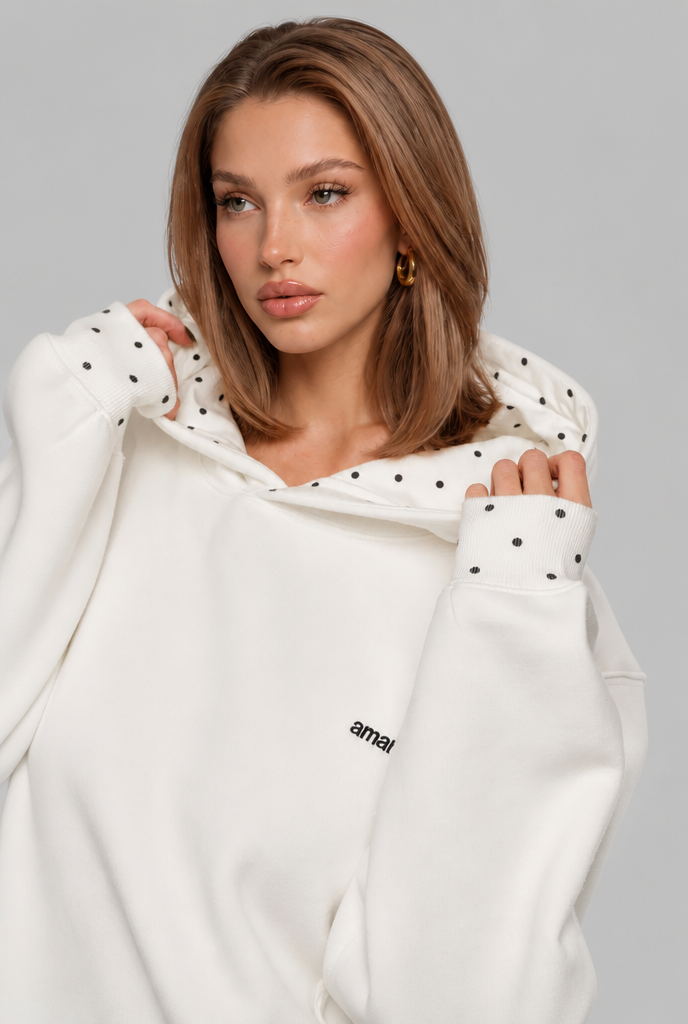 Polka Dot Detail Hoodie